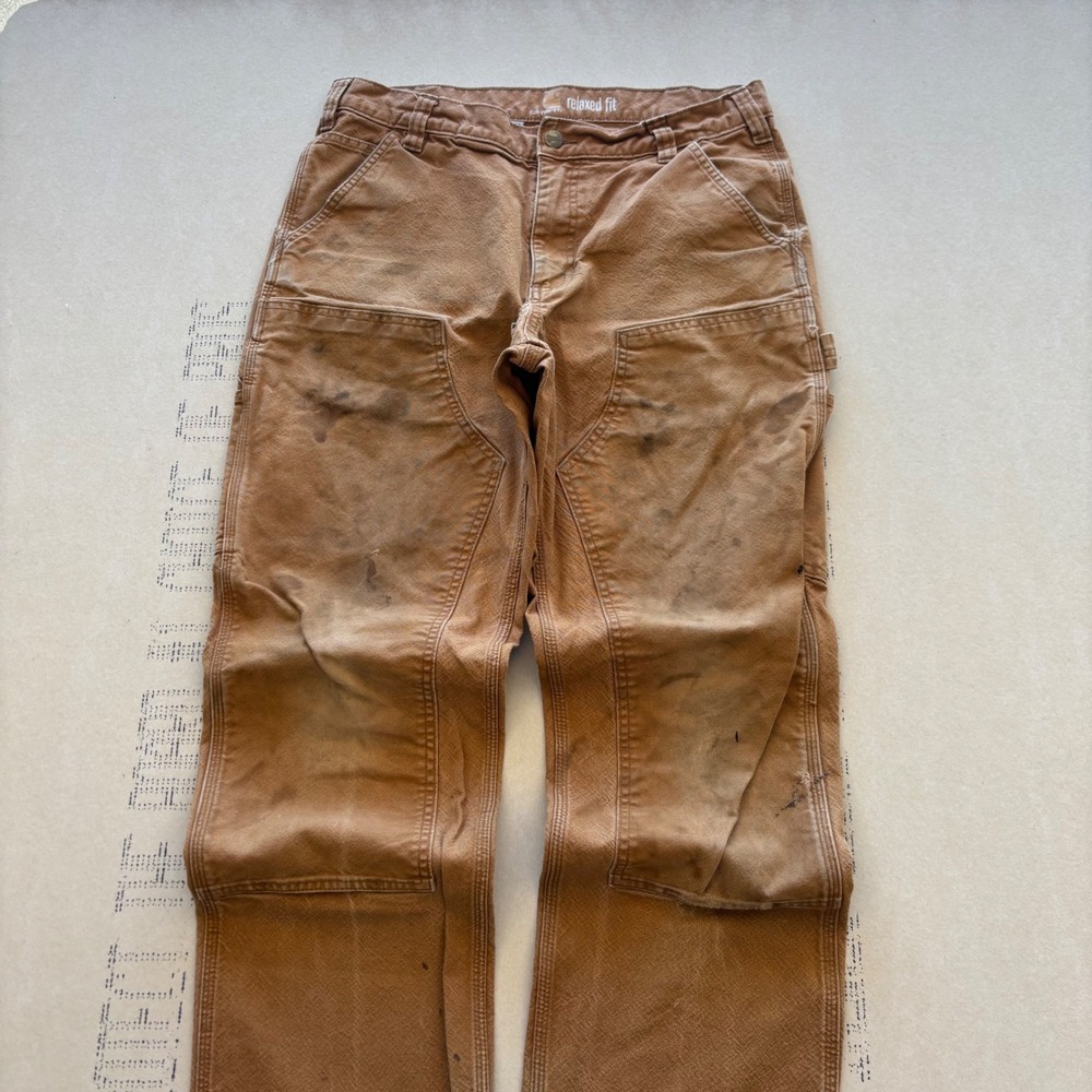 Vintage‎ Brown Carhartt Double Knee Duck Canvas Pants